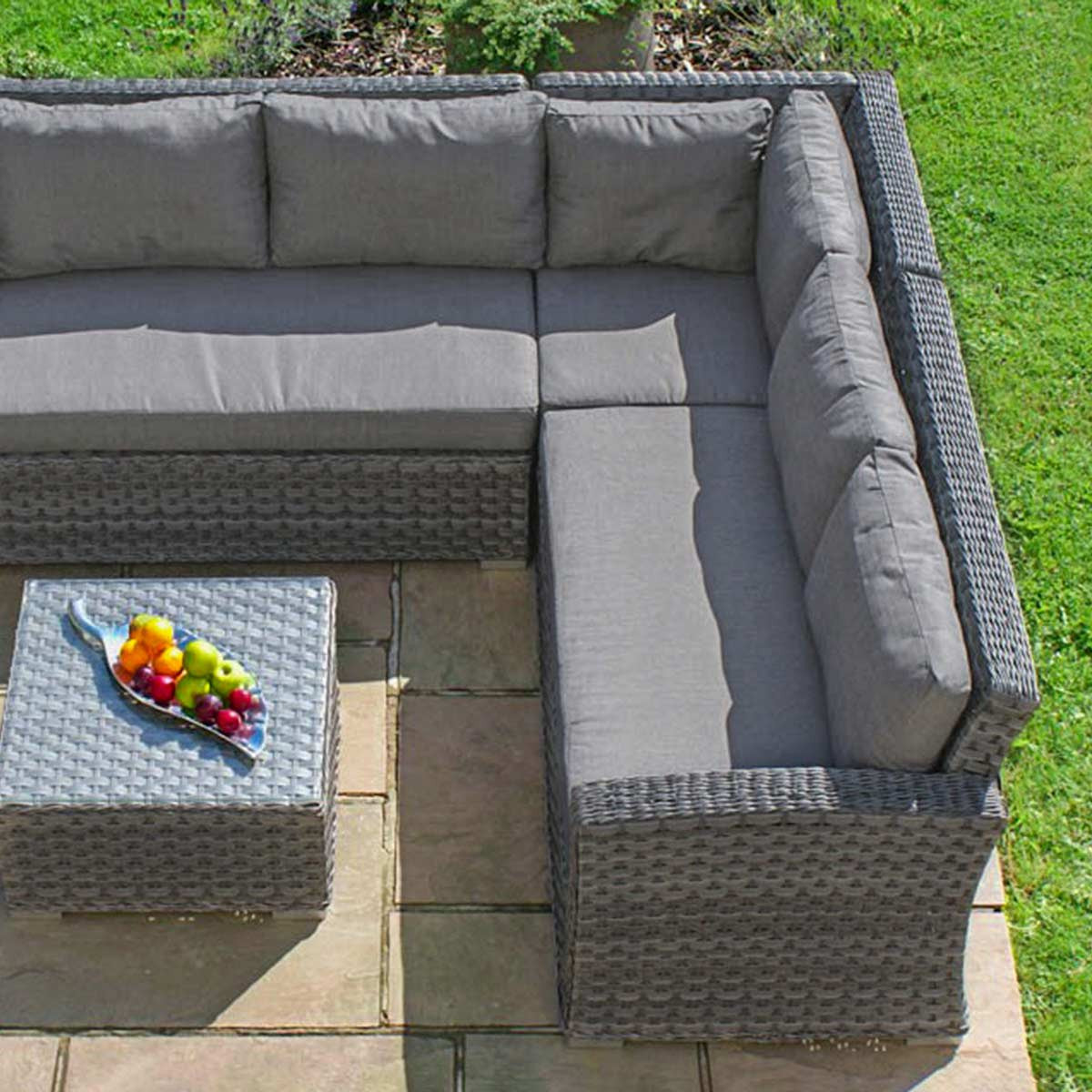 Maze Victoria Grey Rattan Outdoor Corner Sofa Set | 5 Seater